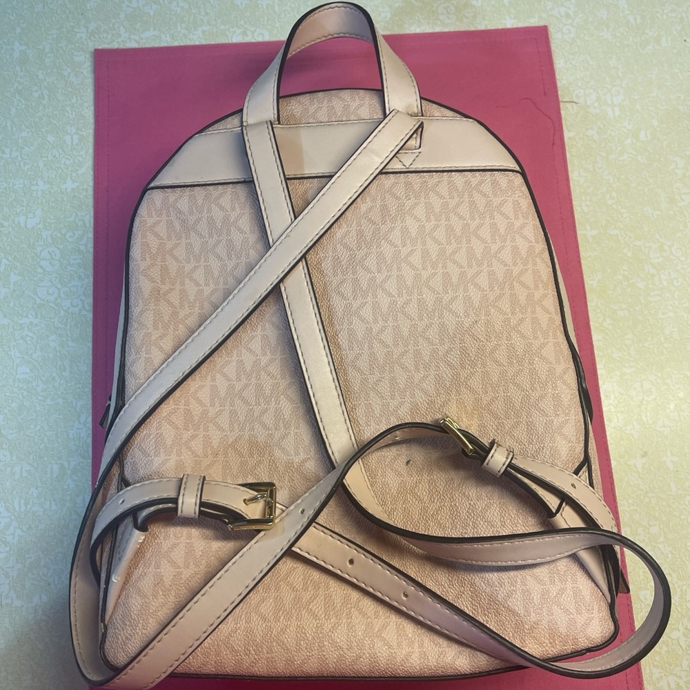 Michael Kors Blush Pink Logo-Print Backpack - Picture 2 of 4